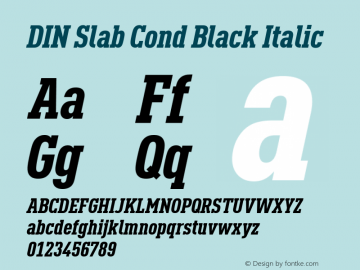 DIN Slab Cond Black Italic Version 1.00图片样张