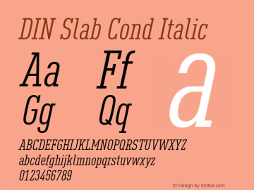 DIN Slab Cond Italic Version 1.00图片样张