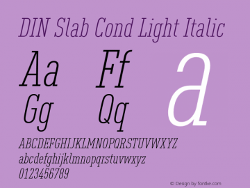 DIN Slab Cond Light Italic Version 1.00图片样张