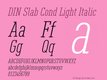DIN Slab Cond Light Italic Version 1.00图片样张