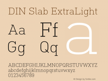 DIN Slab ExtraLight Version 1.00图片样张