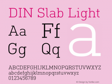 DIN Slab Light Version 1.00图片样张