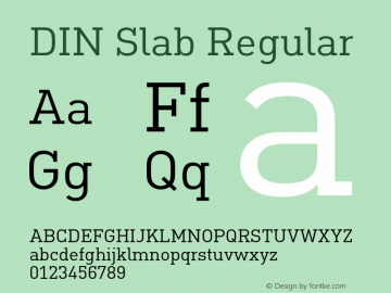 DIN Slab Regular Version 1.00图片样张