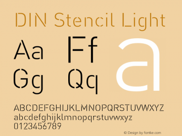 DIN Stencil Light Version 1.00图片样张