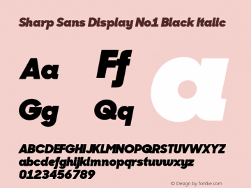 Sharp Sans Disp No1 Black It Version 2.010图片样张