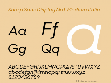 Sharp Sans Disp No1 Medium It Version 2.010图片样张