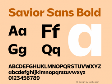 Savior Sans Bold Version 1.000图片样张