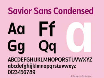 Savior Sans Condensed Version 1.000图片样张