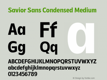 Savior Sans Condensed Medium Version 1.000图片样张