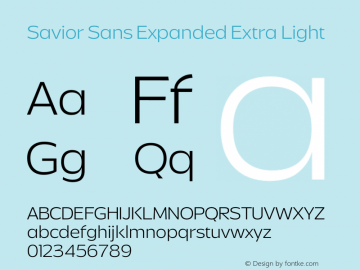 Savior Sans Expanded Extra Light Version 1.000图片样张