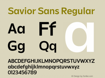 Savior Sans Regular Version 1.000图片样张