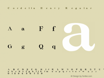 Cordella-Heavy Regular Altsys Fontographer 3.5  3/29/92图片样张
