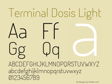 Terminal Dosis Light Version 1.005 Font Sample