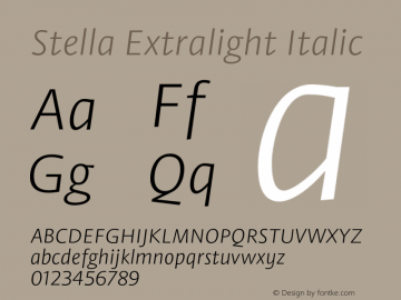 Stella-ExtralightItalic Version 2.000图片样张