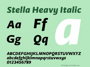 StellaHeavy-Italic Version 2.000图片样张