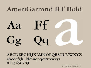 AmeriGarmnd BT Bold Version 1.01 emb4-OT图片样张