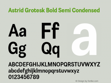 Astrid Grotesk Bold Semi Condensed Version 2.000图片样张