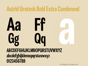 Astrid Grotesk Bold Extra Condensed Version 2.000图片样张