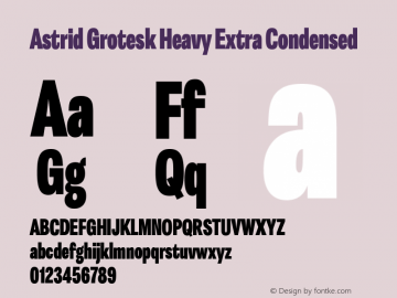 Astrid Grotesk Heavy Extra Condensed Version 2.000图片样张