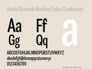 Astrid Grotesk Medium Extra Condensed Version 2.000图片样张