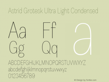 Astrid Grotesk Ultra Light Condensed Version 2.000图片样张