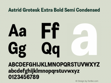 Astrid Grotesk Extra Bold Semi Condensed Version 2.000图片样张