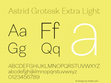 Astrid Grotesk Extra Light Version 2.000图片样张