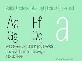 Astrid Grotesk Extra Light Extra Condensed Version 2.000图片样张