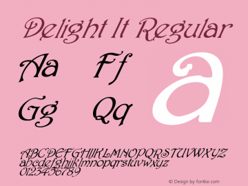Delight It Regular Version 1.00 Font Sample