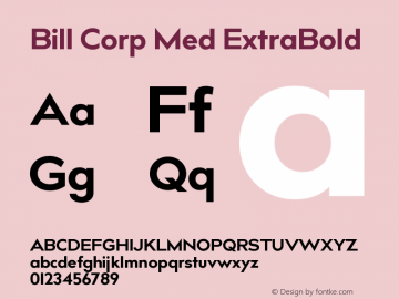 Bill Corp Med ExtraBold Version 2.000图片样张