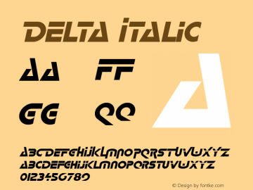 Delta Italic 1.0/1995: 2.0/2001 Font Sample