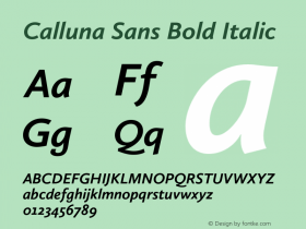 CallunaSans-BoldItalic Version 2.040图片样张