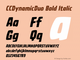 CCDynamicDuo Bold Italic Version 2.000;hotconv 1.0.109;makeotfexe 2.5.65596图片样张