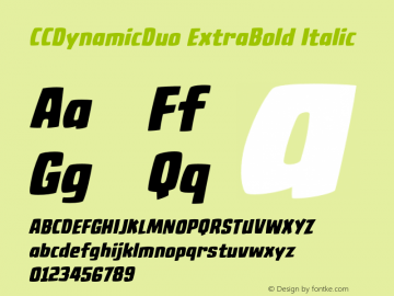 CCDynamicDuo ExtraBold Italic Version 2.000;hotconv 1.0.109;makeotfexe 2.5.65596图片样张