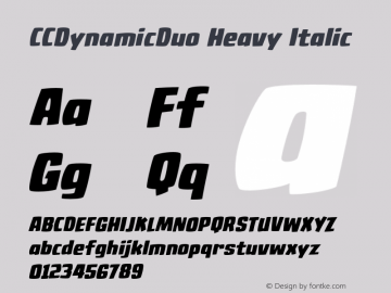 CCDynamicDuo Heavy Italic Version 2.000;hotconv 1.0.109;makeotfexe 2.5.65596图片样张