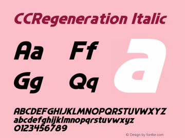 CCRegeneration Italic Version 2.000;hotconv 1.0.109;makeotfexe 2.5.65596图片样张