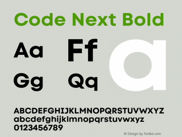 Code Next Bold Version 2.000;hotconv 1.0.109;makeotfexe 2.5.65596图片样张
