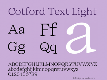 Cotford Text Light Version 1.00图片样张