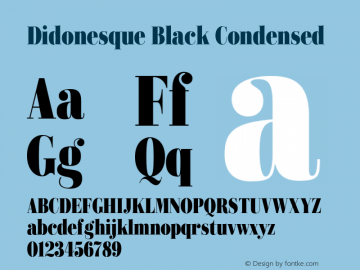 Didonesque Black Condensed Version 1.000;PS 001.000;hotconv 1.0.88;makeotf.lib2.5.64775图片样张