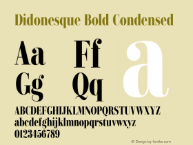 Didonesque Bold Condensed Version 1.000;PS 001.000;hotconv 1.0.88;makeotf.lib2.5.64775图片样张