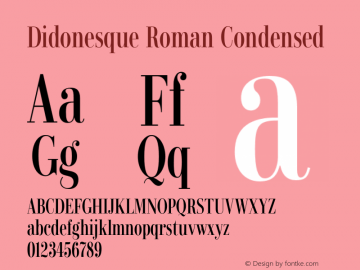 Didonesque Roman Condensed Version 1.000;PS 001.000;hotconv 1.0.88;makeotf.lib2.5.64775图片样张