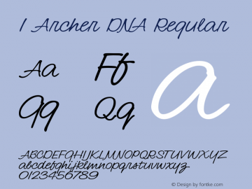 1 Archer DNA Regular Macromedia Fontographer 4.1 7/13/99图片样张