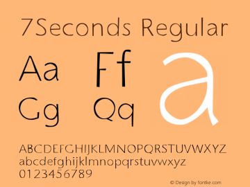 7Seconds Regular Version 1.00 Font Sample