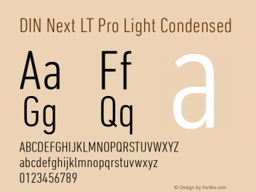 DIN Next LT Pro Light Condensed Version 1.20图片样张