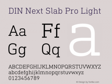 DIN Next Slab Pro Light Version 1.00图片样张
