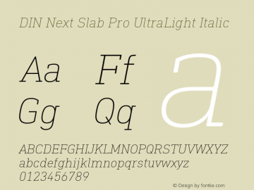 DIN Next Slab Pro UltraLight It Version 1.00图片样张