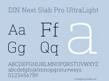 DIN Next Slab Pro UltraLight Version 1.00图片样张