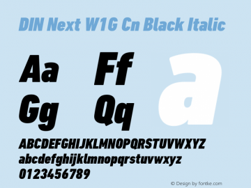 DIN Next W1G Cn Black Italic Version 1.00图片样张