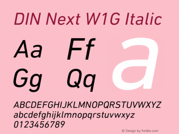 DINNextW1G-Italic Version 1.400图片样张