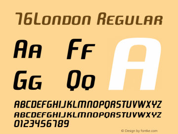 76London Regular Version 1.00 Font Sample